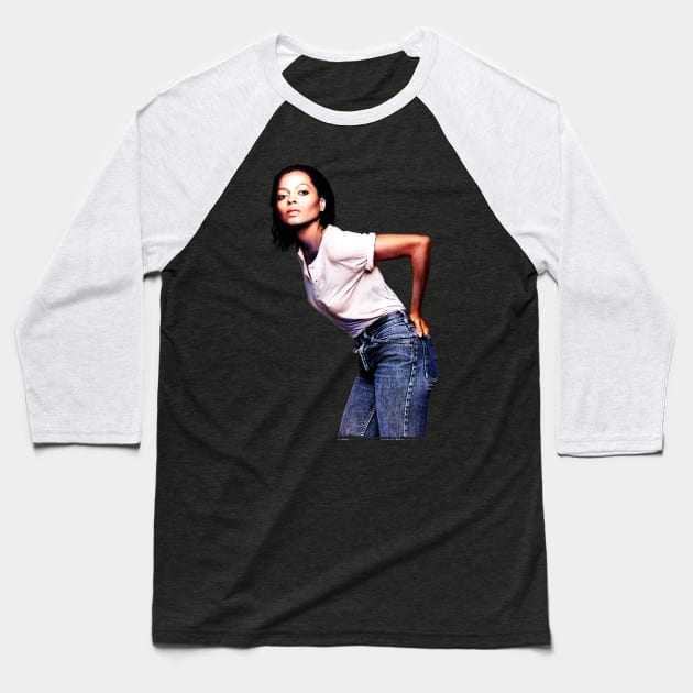 Diana Ross Classic Rare Photo Baseball T-Shirt by Mr.FansArt